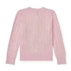 Ralph Lauren Baby – Suéter Cardigan de malha de caxemira de manga comprida rosa Clearance