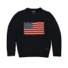 Ralph Lauren Baby - Unisex Flag Cotton Crewneck Sweater, Navy Fashion