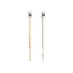 Raz Baby Razbaby - Razzies Silicone Paci/Suporte de mordedor 2 unidades, rosa e branco Outlet