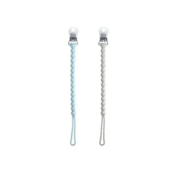 Raz Baby Razbaby - Razzies Silicone Paci/Suporte de Mordente 2Pk, Azul e Cinza Hot