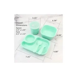 Re Play - Conjunto de jantar minúsculo 5Pk Suprimentos de alimentação para bebês e crianças pequenas, hortelã Hot