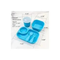 Re Play - Conjunto de jantar minúsculo 5Pk Suprimentos de alimentação para bebês e crianças pequenas, azul celeste Discount
