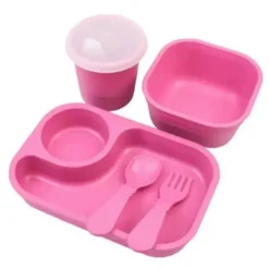 Re Play - Conjunto de jantar minúsculo 5Pk Suprimentos de alimentação para bebês e crianças pequenas, rosa brilhante Best