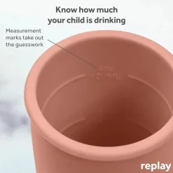 Re Play - Copo com canudinho de silicone sustentável de 8 onças para crianças, deserto New
