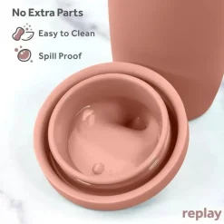 Re Play - Copo com canudinho de silicone sustentável de 8 onças para crianças, deserto New