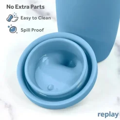Re Play - Copo com canudinho de silicone sustentável de 8 onças para crianças, jeans Sale