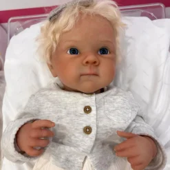 MacroBaby Reborn Baby Doll - White Vinyl & Rooted Blonde Hair, Shyann Fashion