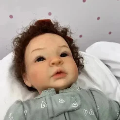 MacroBaby Reborn Baby Doll - White Vinyl & Curly Brown Hair, Shyann Online