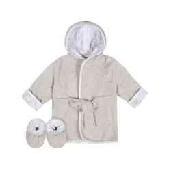 Just Born Recém Nascido - Conjunto de Robe e Bota 2Pk, Cinza Quente Outlet