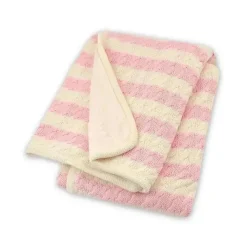Just Born Recém-nascido - cobertor de malha de cabo listrado, rosa suave/branco Outlet