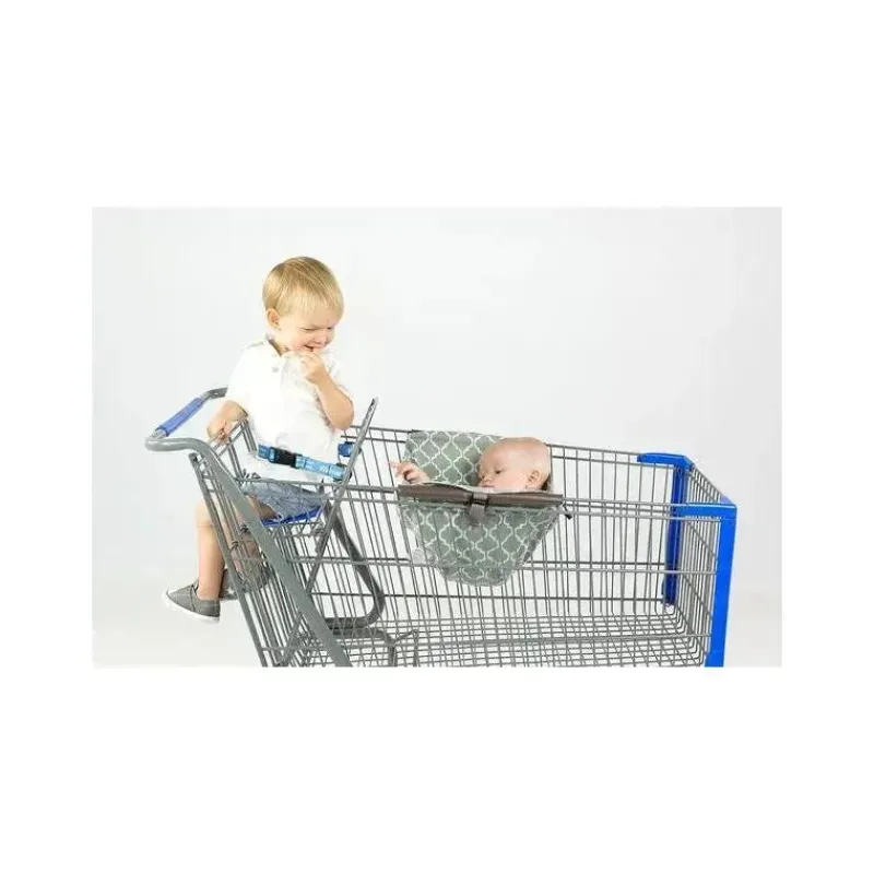 rede_binxy_baby_carrinho__SKUj10T1FzH_4.webp Binxy Baby Rede Carrinho de Compras, Cinza e Aqua Quatrefoil Sale