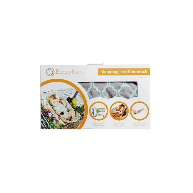 rede_binxy_baby_carrinho__SKUj10T1FzH_7.webp Binxy Baby Rede Carrinho de Compras, Cinza e Aqua Quatrefoil Sale