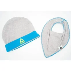 Reebok Enxoval Macacão/Creeper/Chapéu/ Babete 4 Peças Conjunto Danúbio Azul 6/9M Outlet