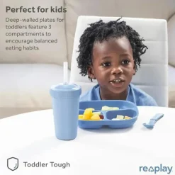 Re Play Re-Play - Placas de 3 compartimentos com paredes profundas, pacote de 2, rosa gelo Online