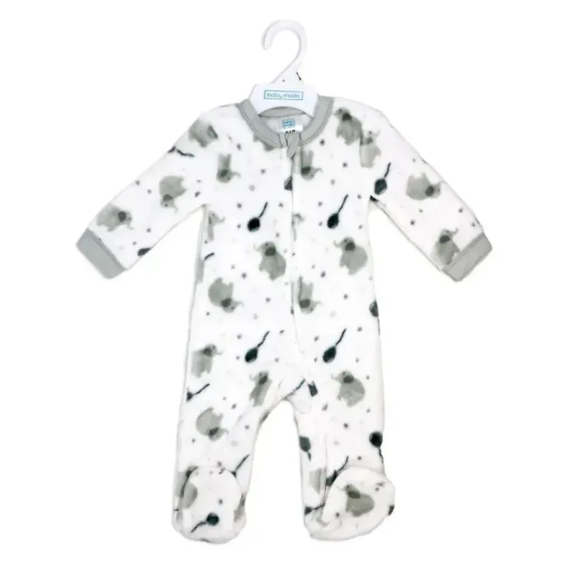 rose_textile__baby_neutra_SKUfyjmlwqC_1.webp Rose Textiles Rose Textile - Baby Neutral Grey Elephant Printed Fleece Sleeper Best
