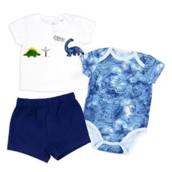 Rose Textiles Rose Textile - Conjunto curto de dinossauro para meninos com 3 peças Discount