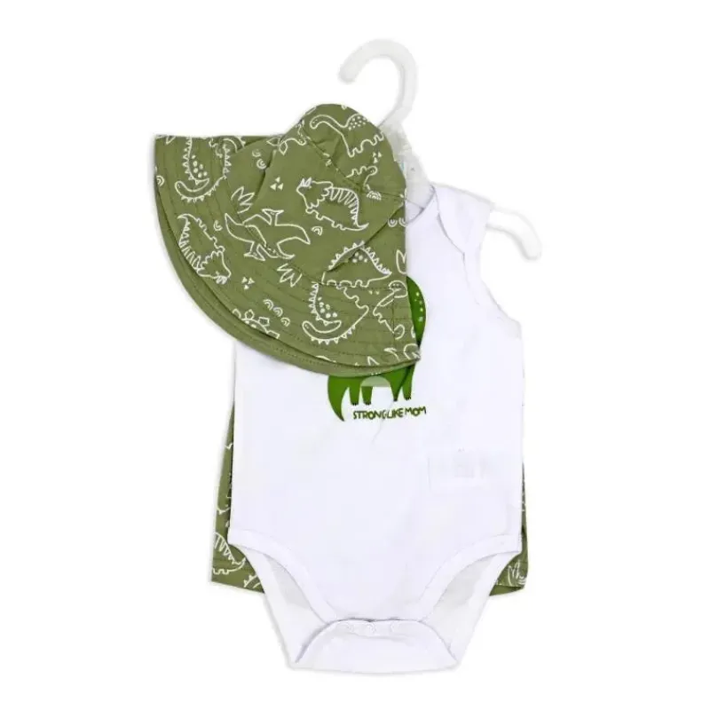 rose_textile__conjunto_de_SKUCywCnSFY_1.webp Rose Textiles Rose Textile - Conjunto de chapéu de sol dinossauro para bebê menino 3Pk New