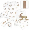 Rose Textiles Rose Textile - Conjunto de presentes de ursos pendurados neutros para bebês com 8 unidades Clearance