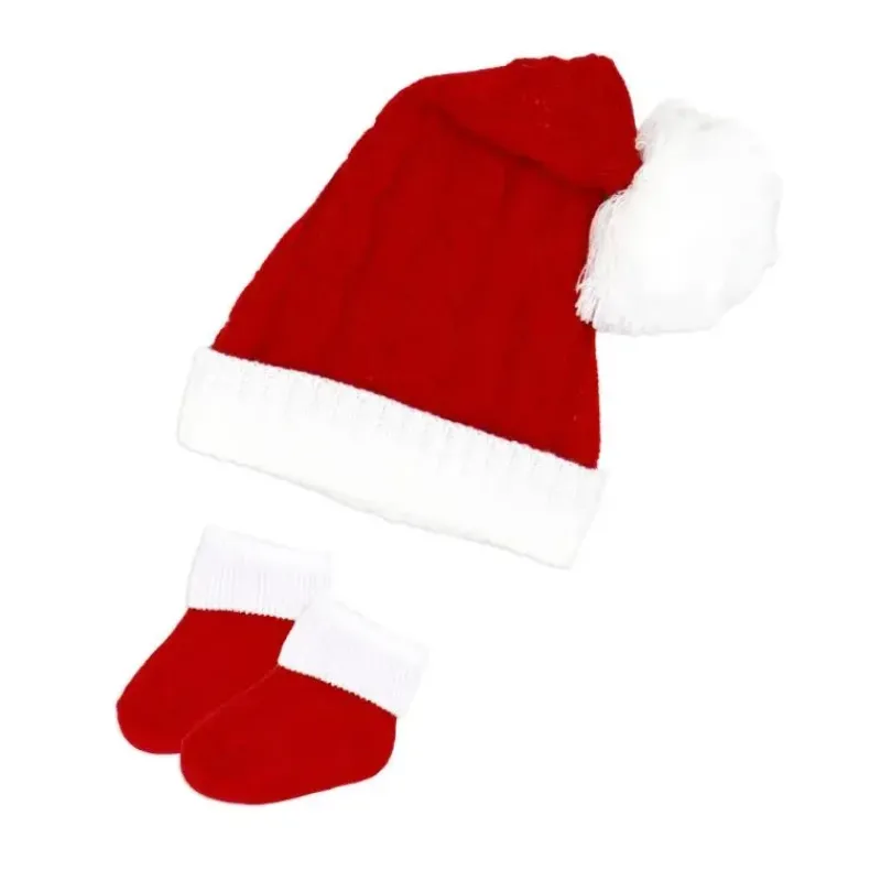 rose_textile__conjunto_de_SKUQkZq6taz_0.webp Rose Textiles Rose Textile - Conjunto de 2 chapéus e botinhas de Papai Noel vermelho Discount