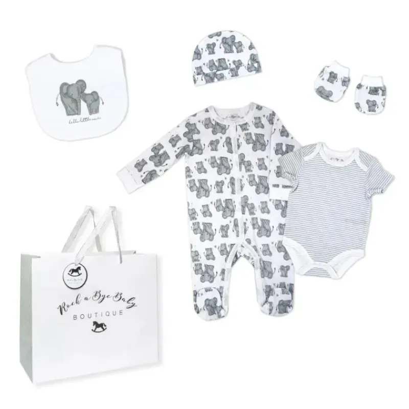 rose_textile__conjunto_de_SKUicgGdBHO_0.webp Rose Textiles Rose Textile - Conjunto de bolsa de malha de elefante neutro para bebê com 5 unidades Hot