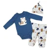 Rose Textiles Rose Textile - Conjunto de 3 peças com pé de tigre para meninos Hot
