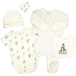 Rose Textiles Rose Textile - Conjunto de veludo de girafa neutra para bebês com 5 unidades Discount