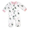 Rose Textiles Rose Textile - Macacão de lã estampado para bebês meninas, elefante rosa Fashion