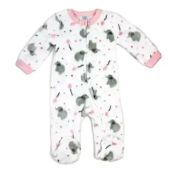 Rose Textiles Rose Textile - Macacão de lã estampado para bebês meninas, elefante rosa Fashion
