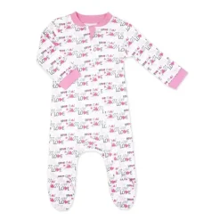 Rose Textiles Rose Textile - Macacão Interlock Loved para Bebês Meninas New