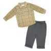 Rose Textiles Rose Textile - 2Pk Baby Boys Gauze Pant Set, Beige Plaid Fashion