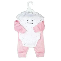 Rose Textiles Rose Textile - 3Pk Velour Jacket Set, Pink I Love Mommy - Kitty - 3M Discount