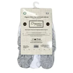 Rose Textiles - 100% Algodão Orgânico Pacote com 5 - Conjunto de Chapéu e Luva, Balão de Ar Quente Cinza Clearance