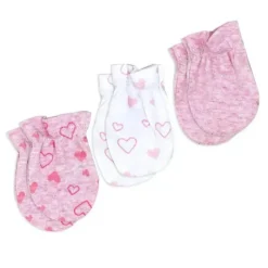 Rose Textiles - 100% Algodão Orgânico Pacote com 5 - Conjunto de Chapéu e Luva, Coração Rosa Outlet