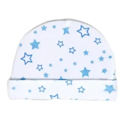 Rose Textiles - 100% Algodão Orgânico Pacote com 5 - Conjunto de Chapéu e Luva, Estrela Azul Discount