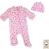 Rose Textiles - 100% Orgânico Heather Heart Sleeper + Chapéu, Rosa Discount