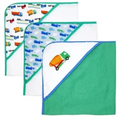 Rose Textiles - 3 Toalhas com Capuz C/ 5 Toalhas de Rosto:, Green Trucks Hot