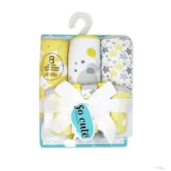 Rose Textiles - 3 Toalhas com Capuz com 5 Toalhas de Rosto, Elefante Amarelo e Balões Best
