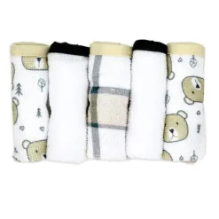 Rose Textiles - 3 Toalhas com Capuz C/ 5 Toalhas de Rosto, Urso Online