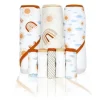 Rose Textiles - 3 toalhas com capuz com 5 toalhas de rosto, arco-íris de pêssego Best