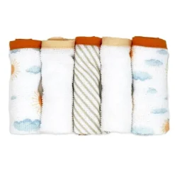 Rose Textiles - 3 toalhas com capuz com 5 toalhas de rosto, arco-íris de pêssego Best