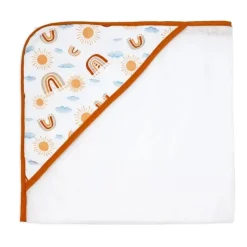Rose Textiles - 3 toalhas com capuz com 5 toalhas de rosto, arco-íris de pêssego Best