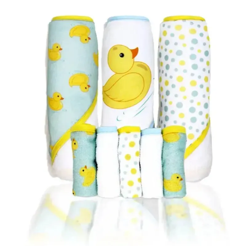 rose_textiles___toalhas_c_SKUk5JmM6Q1_0.webp Rose Textiles - 3 toalhas com capuz com 5 toalhas de rosto, Aqua Duckies Online