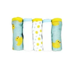 Rose Textiles - 3 toalhas com capuz com 5 toalhas de rosto, Aqua Duckies Online