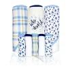 Rose Textiles - 3 Toalhas com Capuz com 5 Toalhas de Rosto, Azul Marinho Hello World New