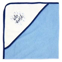 Rose Textiles - 3 Toalhas com Capuz com 5 Toalhas de Rosto, Azul Marinho Hello World New