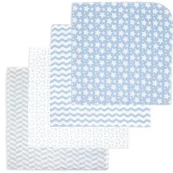 Rose Textiles - Cobertor de recebimento 4Pk Blue Stars New