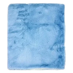 Rose Textiles - Cobertor de pelúcia de pele sintética de 2 camadas, azul Hot