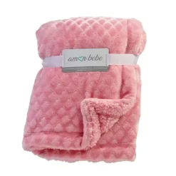Rose Textiles - Cobertor de bebê Diamond Sherpa, rosa Clearance