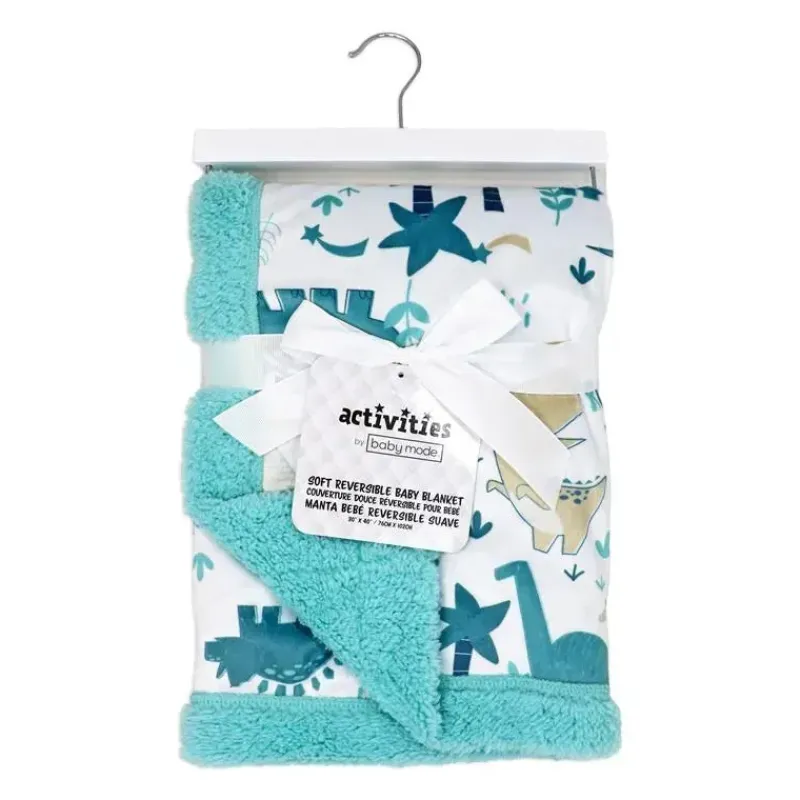 rose_textiles__cobertor_d_SKURlpC4ghG_1.webp Rose Textiles - Cobertor de vison de 2 camadas, Teal Dino Sale