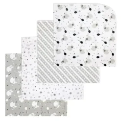 Rose Textiles - Cobertor de recebimento de 4 unidades, elefante cinza e balão Discount
